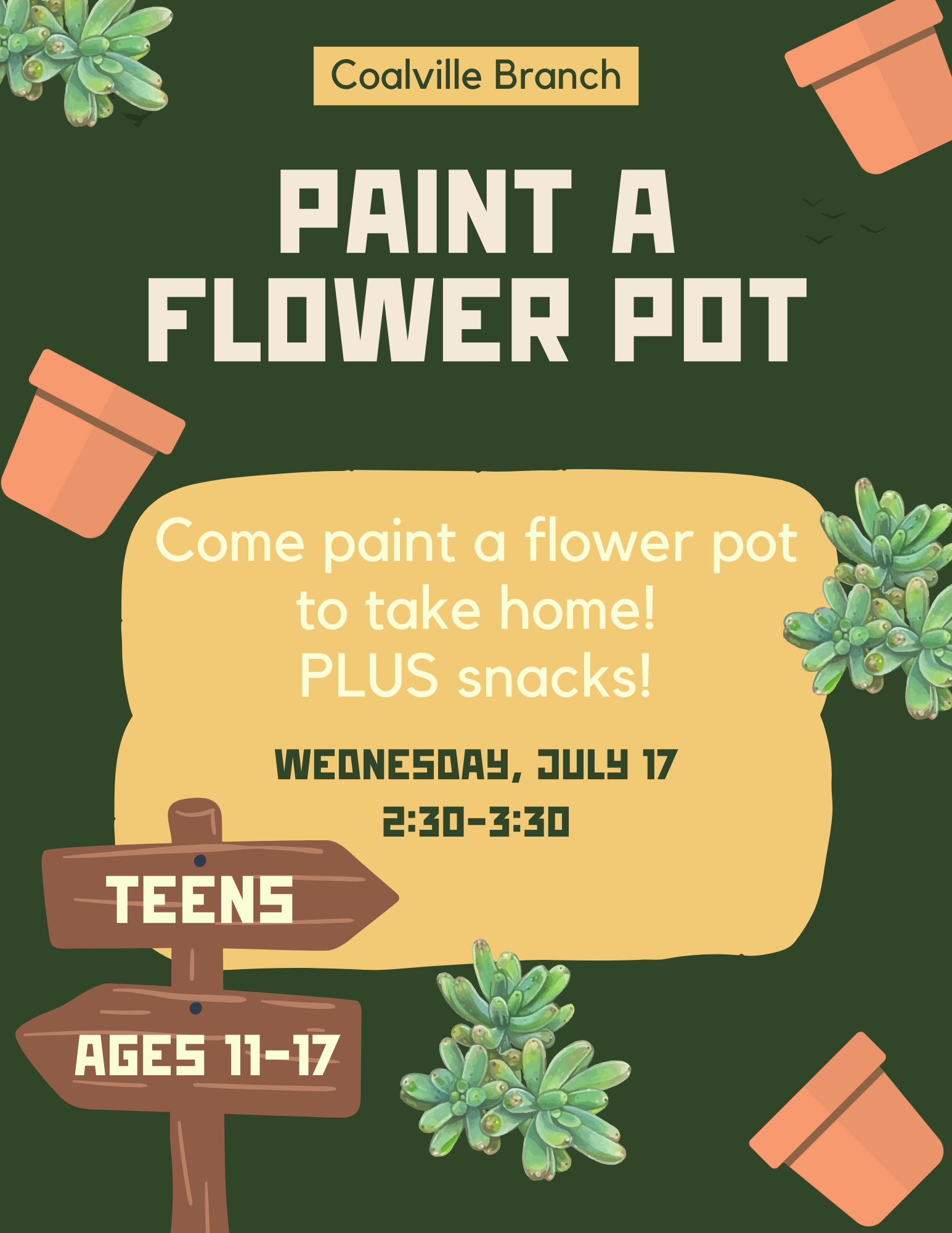 Teen Flower Pot Painting at Coalville!