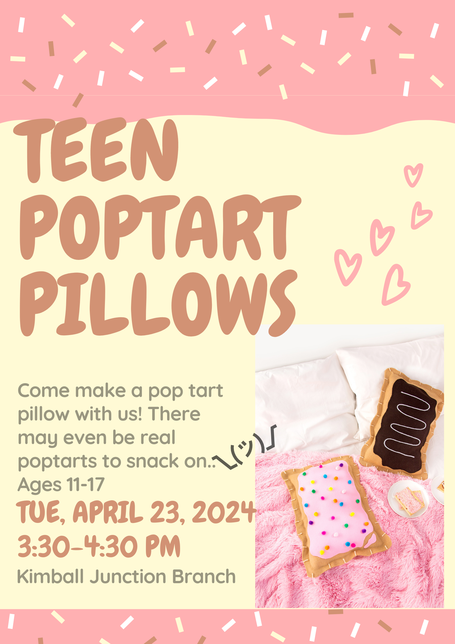Teen DIY Pop-Tart Pillows at Kimball Junction