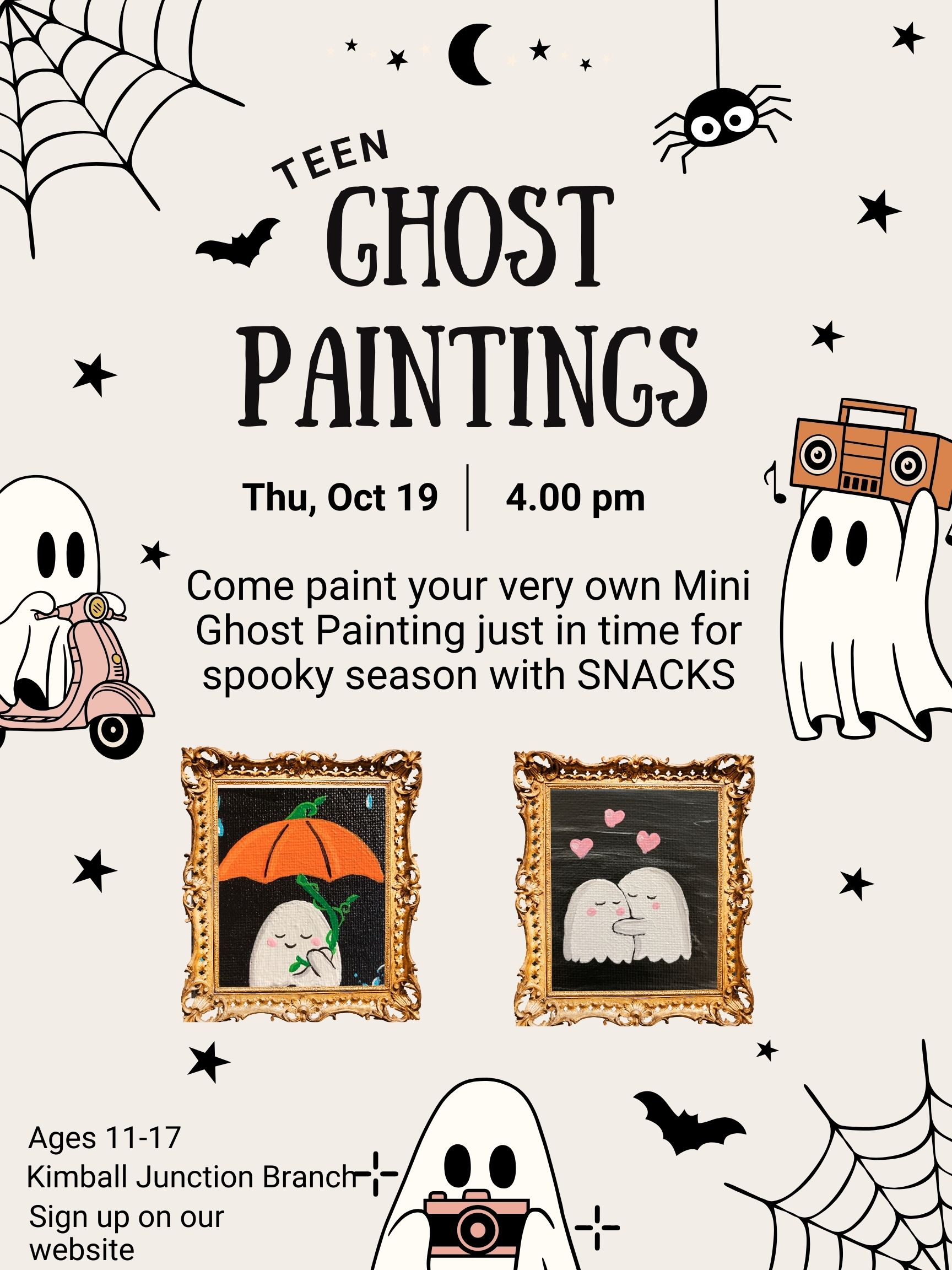 Teen Spooky Ghost Paintings at Kimball Junction