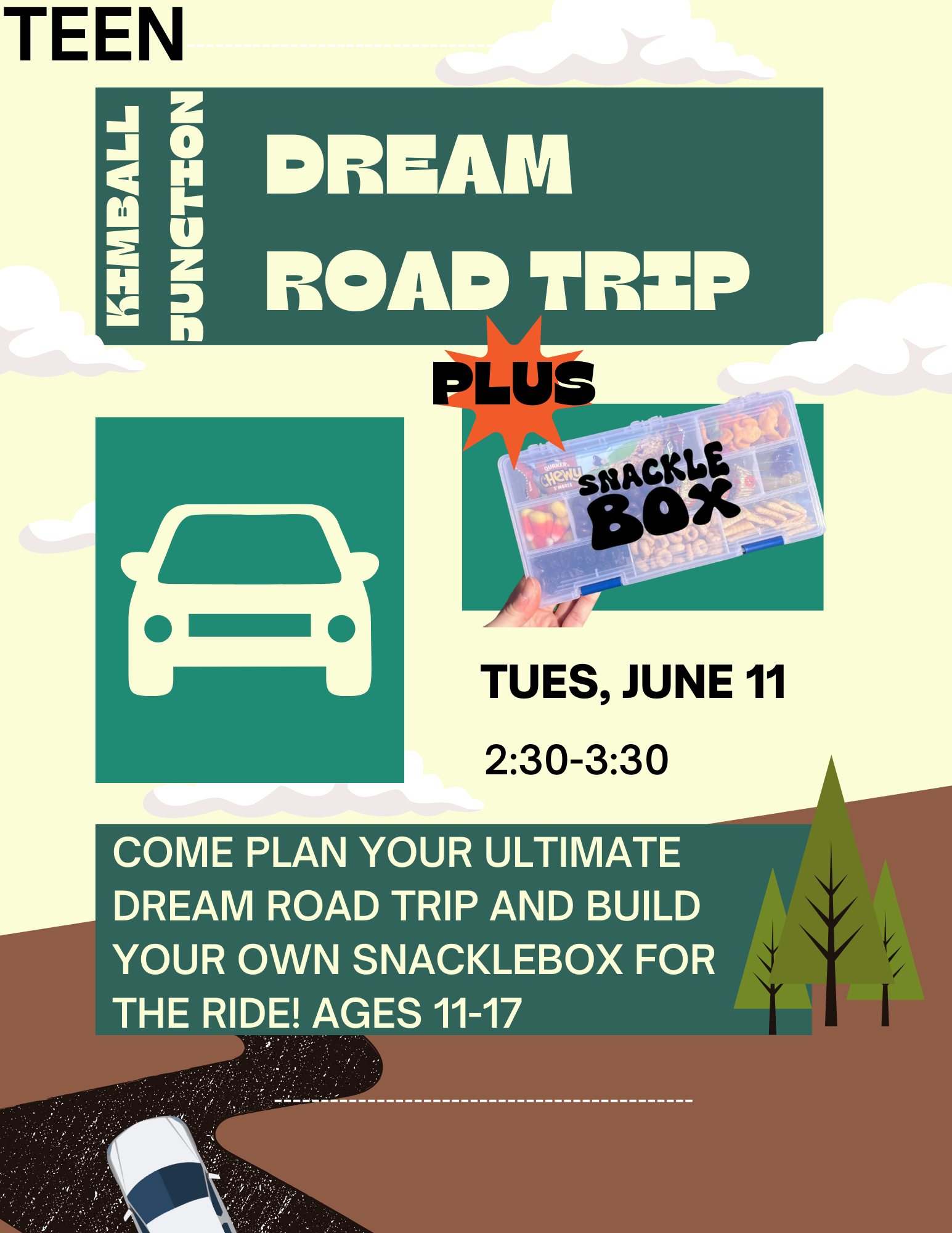 Teen Dream Road Trips & Snackleboxes at Kimball Junction