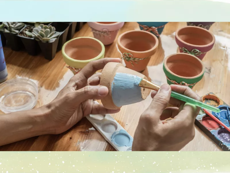 Art Class - Decorating Clay Pots