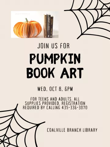 Pumpkin Book Art at Coalville