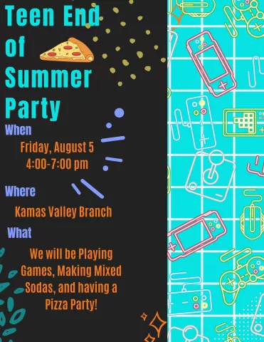 Teen End of Summer Pizza and Game Night at Kamas